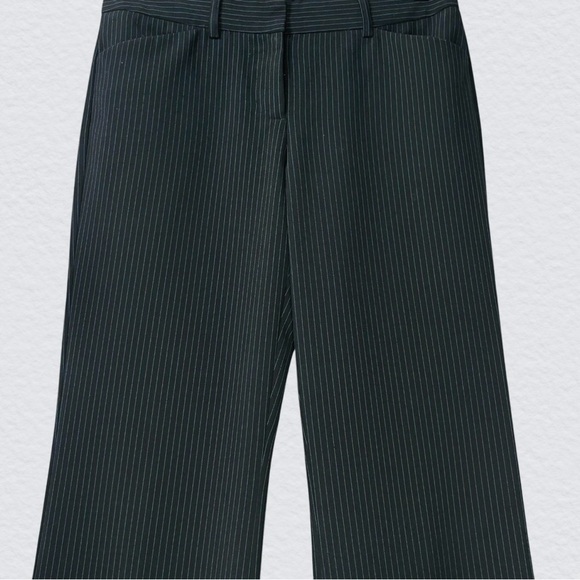Express Editor Pinstripe Trousers Size 4 Office Siren Medium Rise Straight Leg - Picture 2 of 15